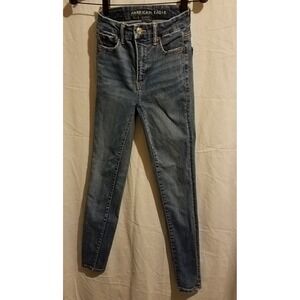 American Eagle Womens Juniors Jeans Size 00 Skinny Cotton Blend Stretch‎